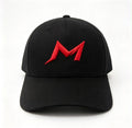 black red logo cap